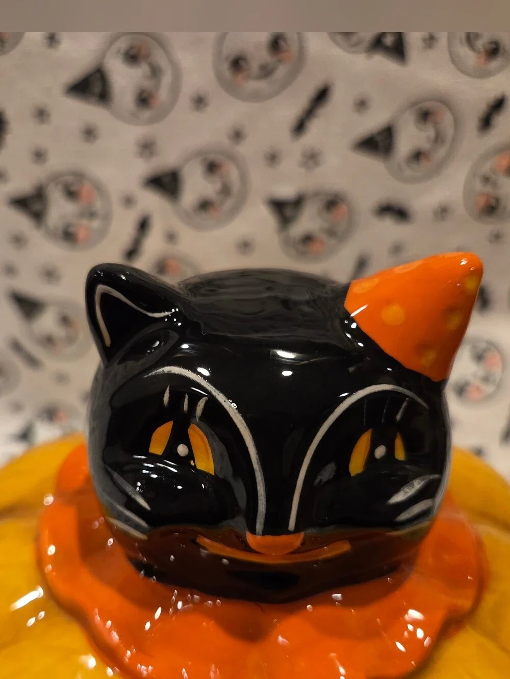 Johanna Parker black cat Pumpkin Big Mouth Bowl - 2026 new candy dish Halloween